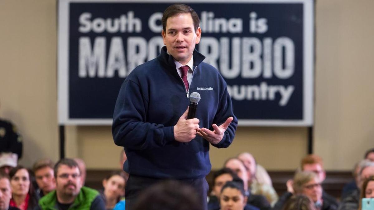 Republican Presidential candidate Marco Rubio answers questions at a campaign stop in Rock Hill at the Baxter Hood Center at York Tech Monday.