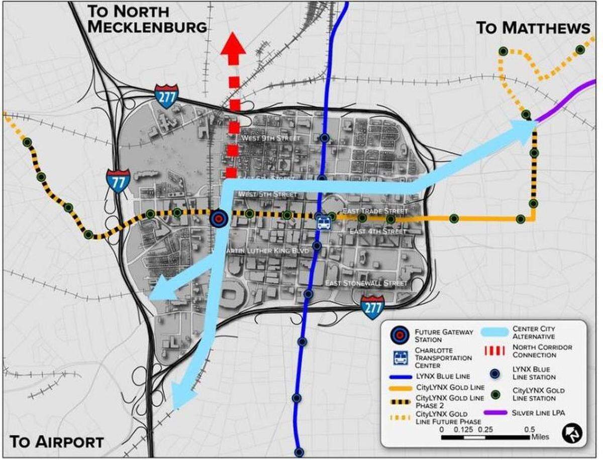 CATS could build a tunnel (the light blue line) through uptown.