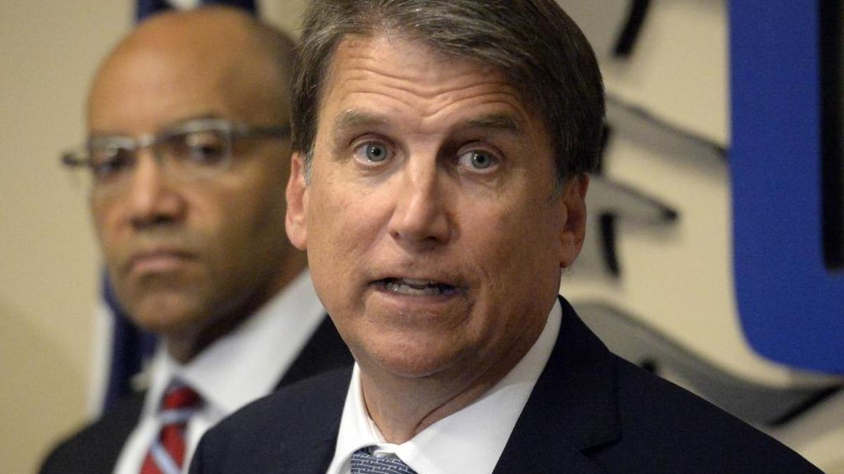 N.C. Gov. Pat McCrory addresses the media during a news conference at Charlotte-Mecklenburg Police Department headquarters in September.