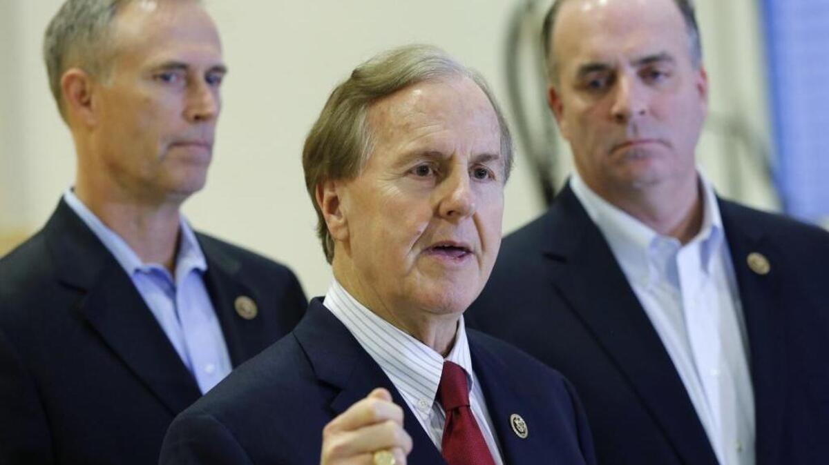 U.S. Rep. Robert Pittenger, center.