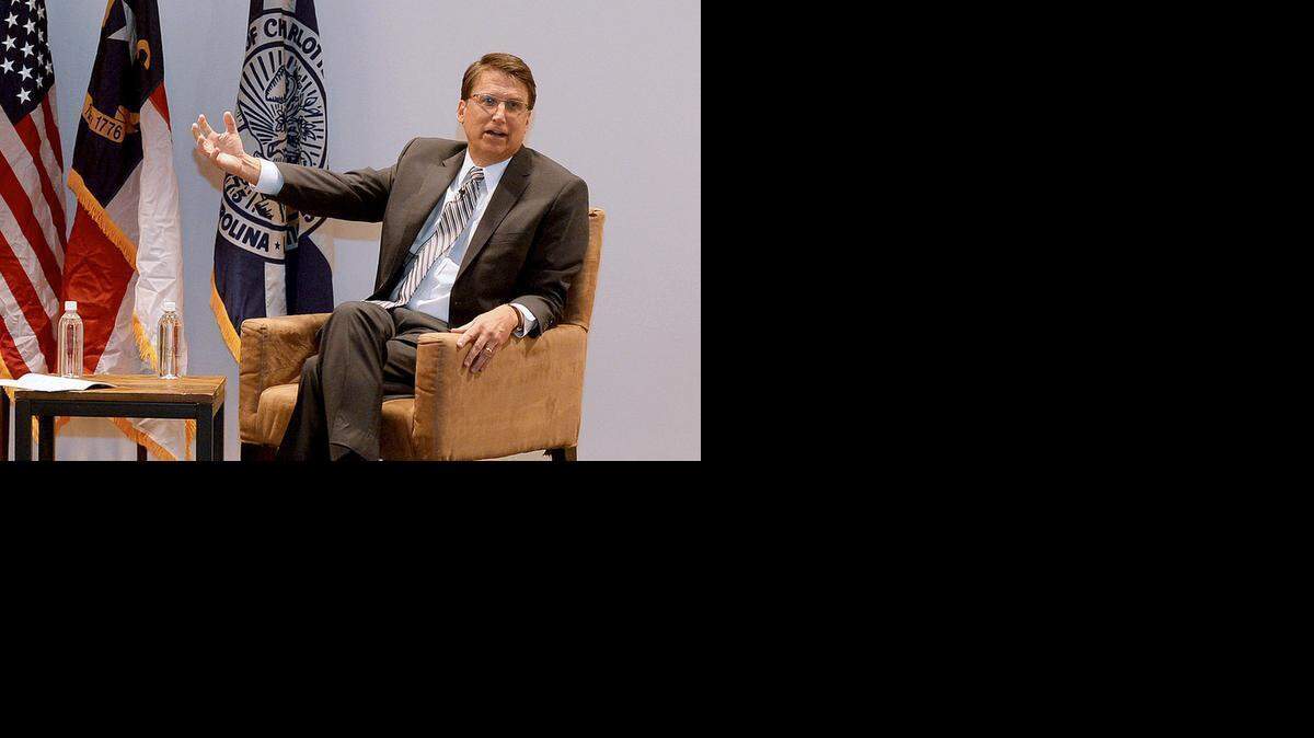 
Gov. Pat McCrory speaks in Charlotte at the State of Center City event at the Luski-Gorelick Center for Philanthropy on North Tryon Street.
