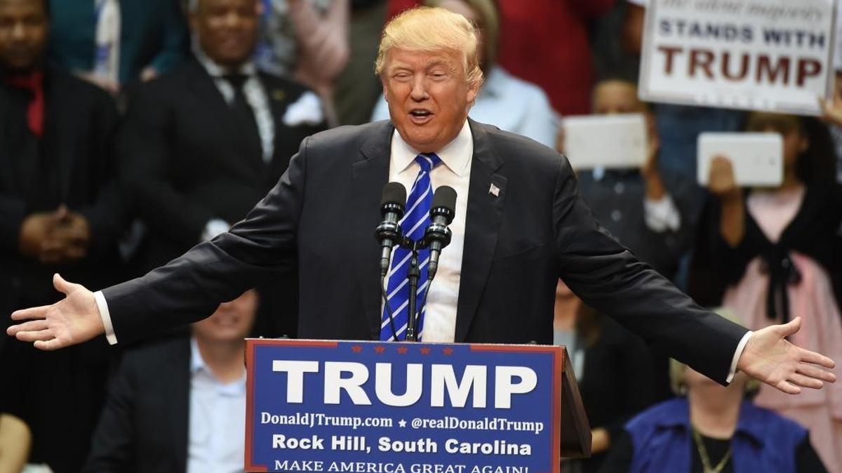 Republican presidential candidate Donald Trump speaks during a campaign stop at Winthrop University in Rock Hill on Friday.