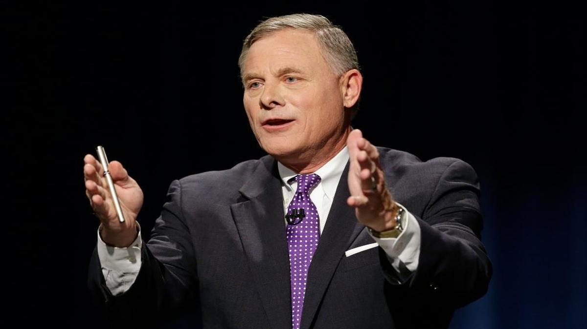 In this Oct. 13, 2016, file photo, U.S. Sen. Richard Burr, R-N.C. makes a comment during a live televised Senate debate with Democratic challenger Deborah Ross at UNC-TV studios in Research Triangle Park, N.C.