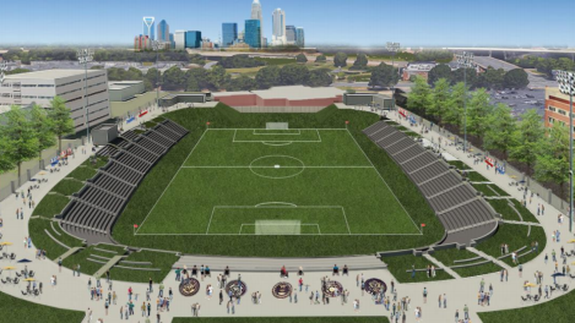 This is a rendering of a new 12,000-seat stadium in Elizabeth, on the site of Memorial Stadium.