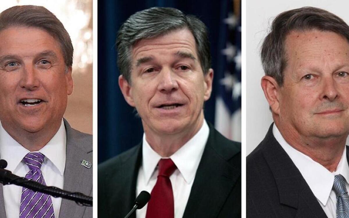 Pat McCrory, Roy Cooper and Lon Cecil, from left