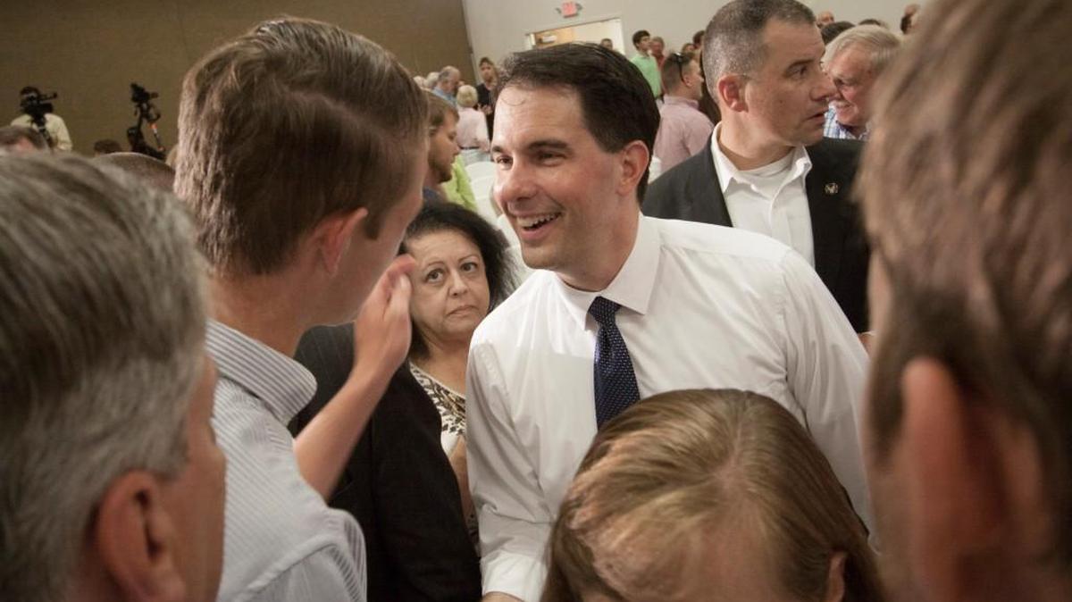 
Republican presidential candidate Scott Walker greets visitors at an Aug. 9 campaign stop in Rock Hill. He is returning to the area Aug. 24 for an event at Sun City Carolina Lakes in Indian Land.
