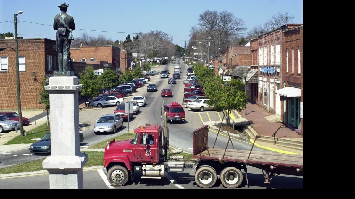 
A statue of a Confederate soldier looks north on Hillsboro Street from the traffic circle of downtown Pittsboro. The N.C. House voted Monday to ban state agencies and local governments from removing monuments and other historical “objects of remembrance.” 
