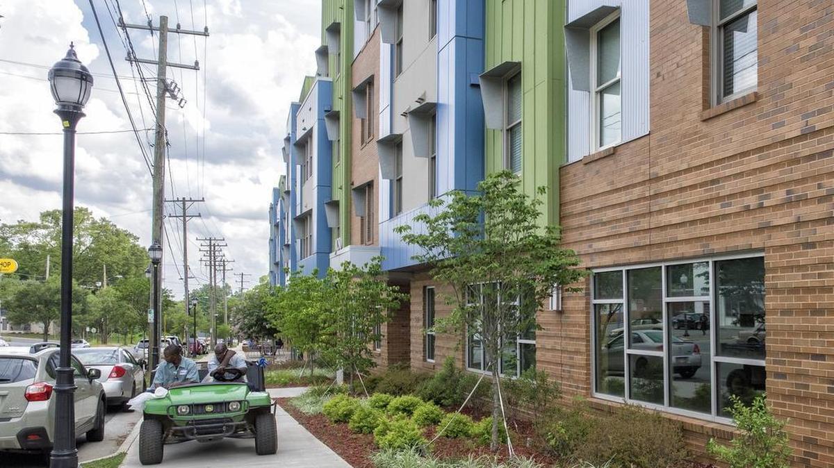 
Leaders in the Historic West End hope to see more new development like Johnson C. Smith University’s Mosaic Village mixed-use project at 1601 West Trade St.
