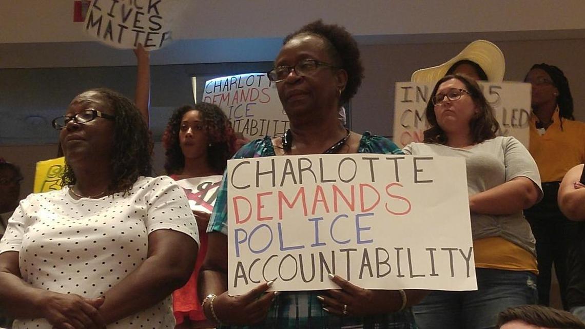 Black Lives Matter protesters bring their message to Charlotte City Council on Monday.