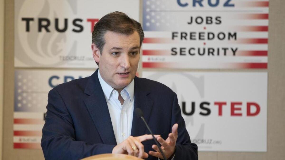 Republican presidential candidate Sen. Ted Cruz, R-Texas, speaks during a news conference, Wednesday, April 20, 2016, at the Republican National Committee Spring Meeting in Hollywood, Fla.