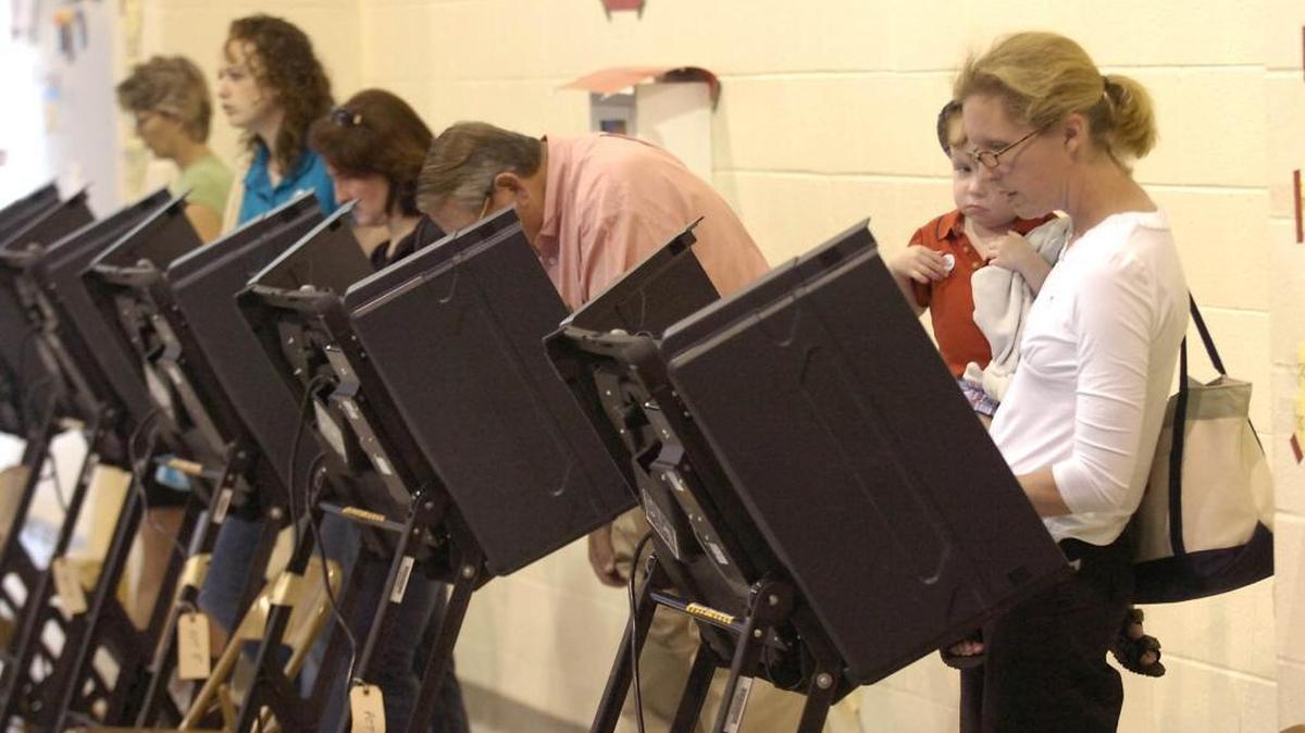 Voters in a recent election. The primary is May 8.