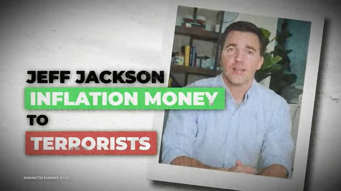 Fact check: Pat Harrigan says Jeff Jackson supports ‘giving your money to terrorists’