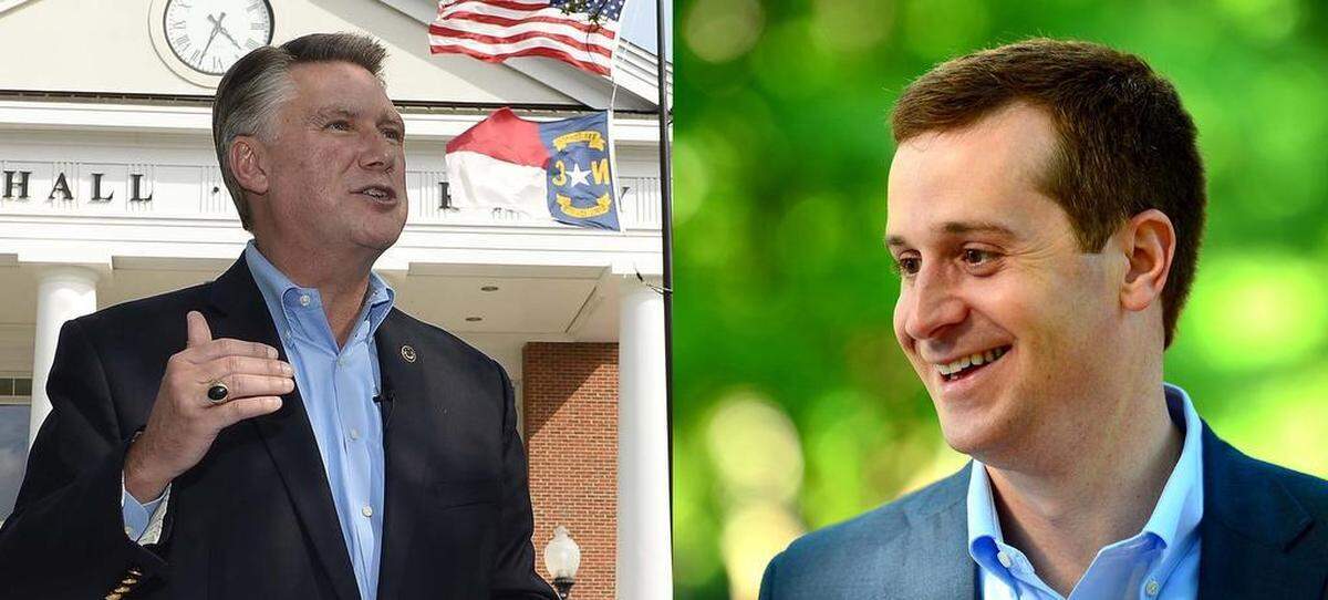 Republican Mark Harris, left, defeated Democrat Dan McCready in North Carolina’s 9th District.