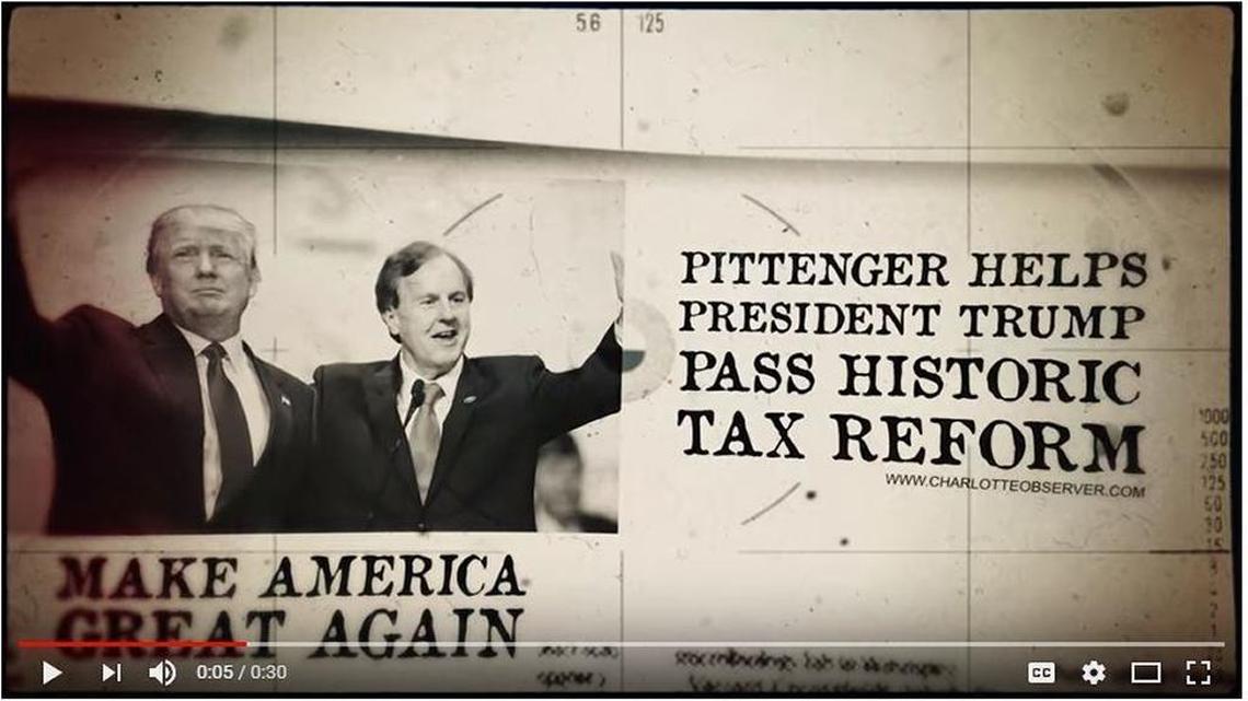 In his first TV ad of the year, Rep. Robert Pittenger cast himself as one of President Donald Trump’s “strongest supporters” and accuses his Republican primary rival of trying to “stop Trump” in 2016.