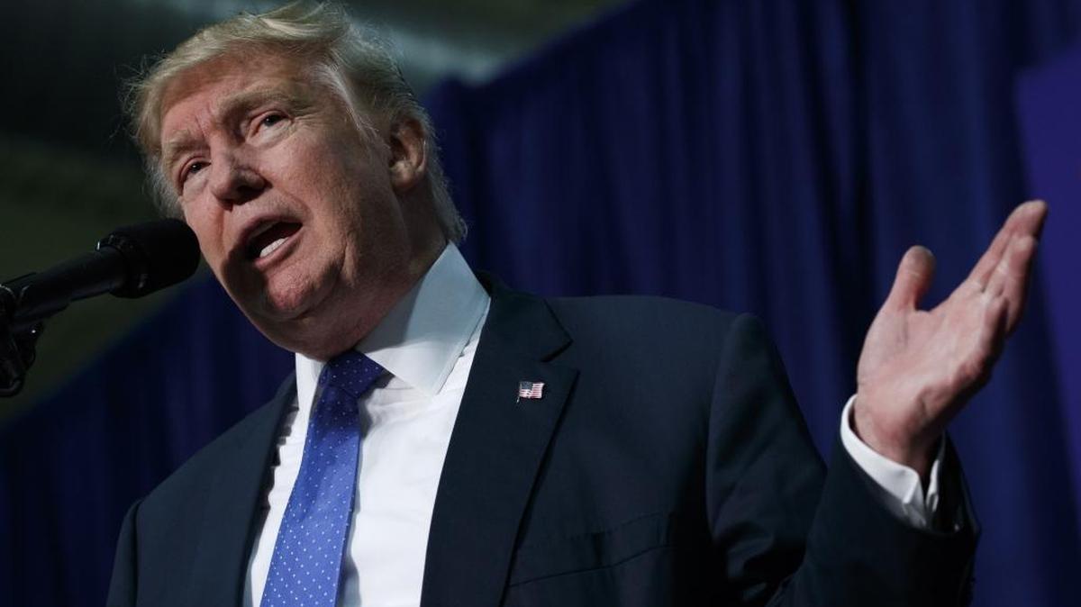 Republican presidential candidate Donald Trump speaks during a campaign rally, Friday, Oct. 21, 2016, in Fletcher, N.C.