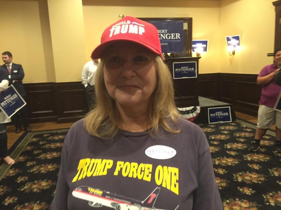 Trump Republican Debby Presson, who came to see Pittenger at the event at Maggiano’s restaurant, said she doesn’t consider the congressman an establishment Republican. “He has a good record of voting for Trump. Karl Rove? I didn’t come here for him.”