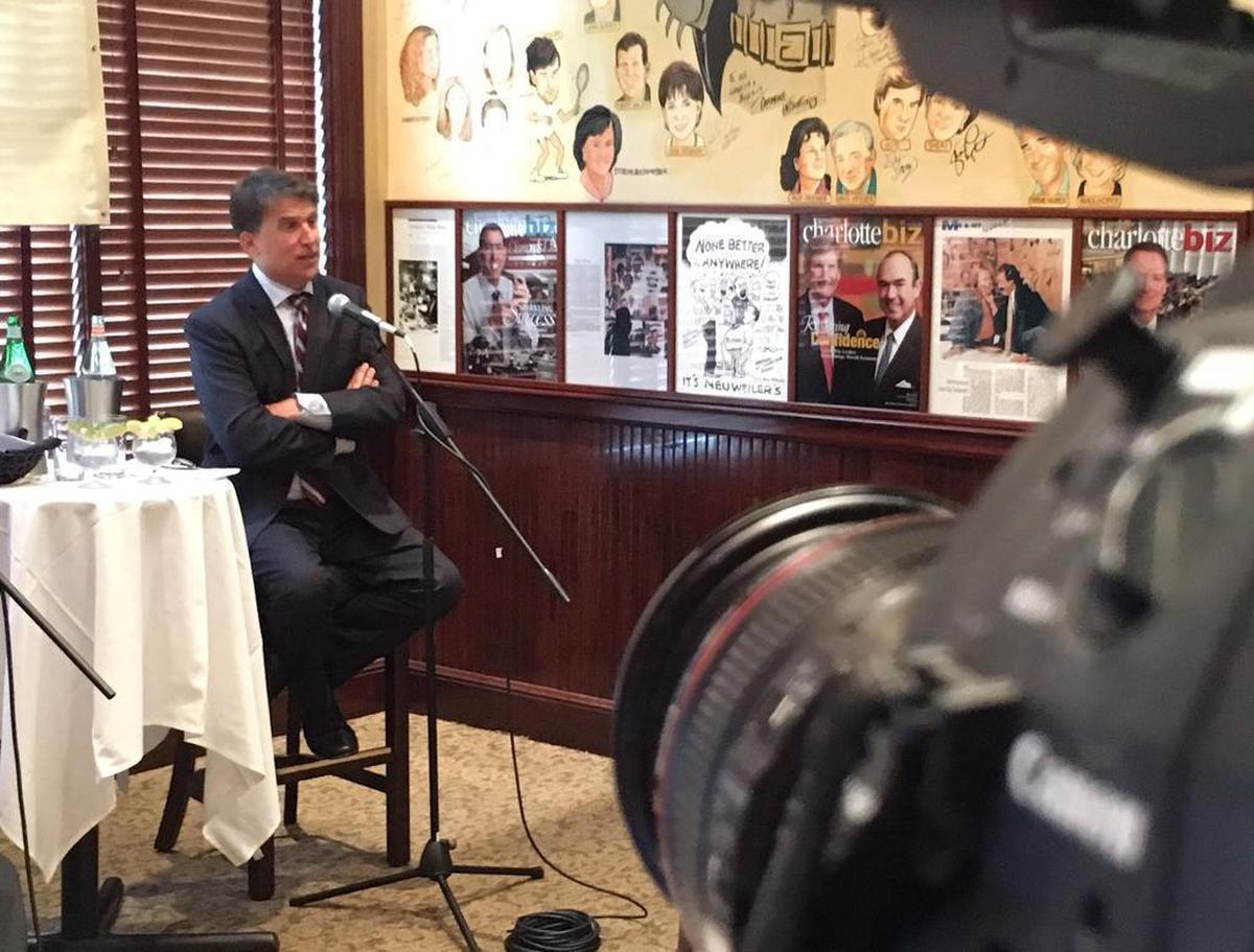 Gov. Pat McCrory speaks at the Hood Hargett luncheon in Charlotte.