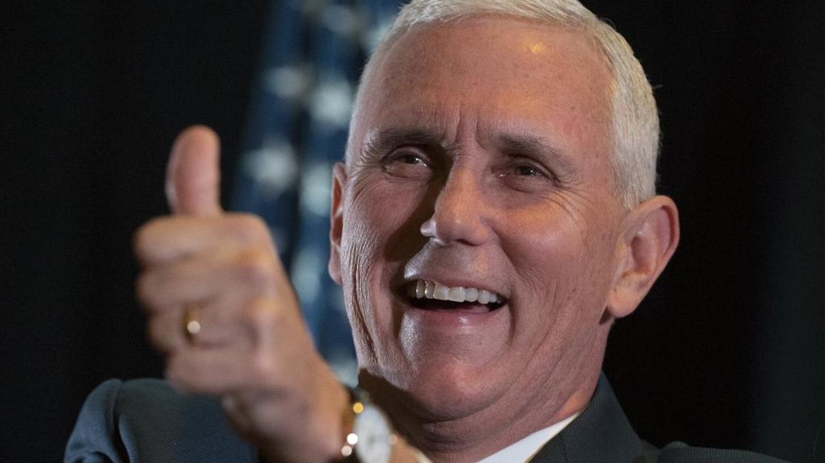 Republican vice-presidential nominee Gov. Mike Pence gestures during a campaign stop in Gettysburg, Pa., Thursday, Oct. 6, 2016.