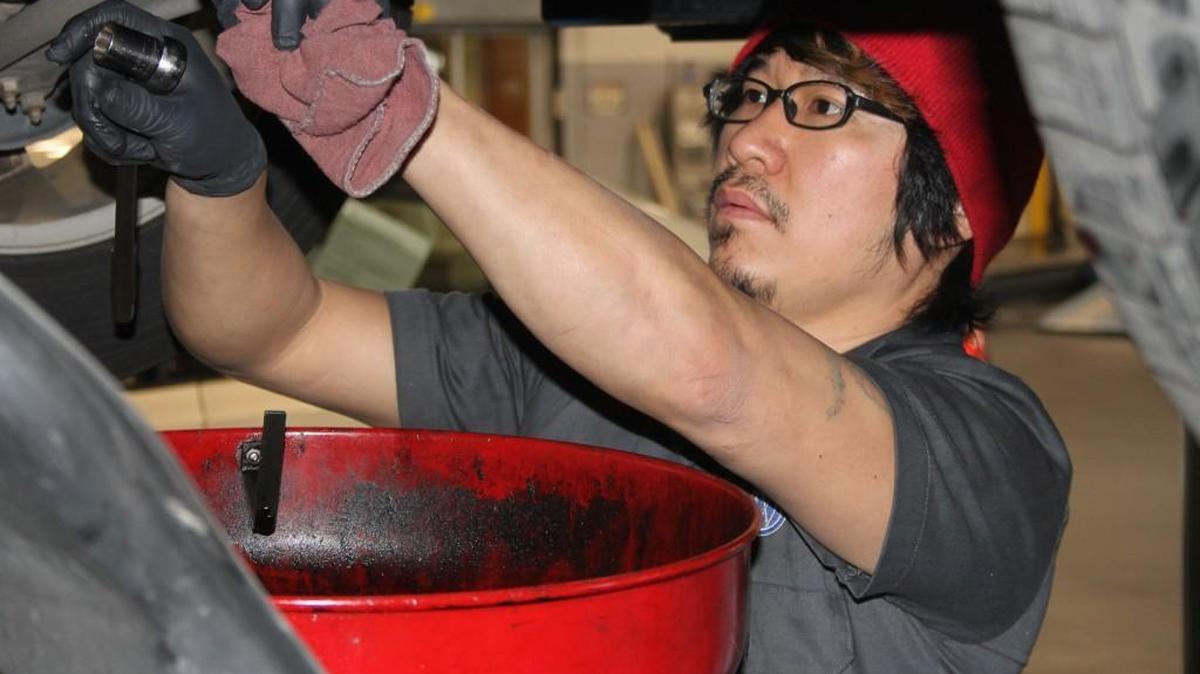 Mechanic Deven Lee works on a car at Leith Volkswagen in Cary. Labor charges for car repairs now include sales tax.