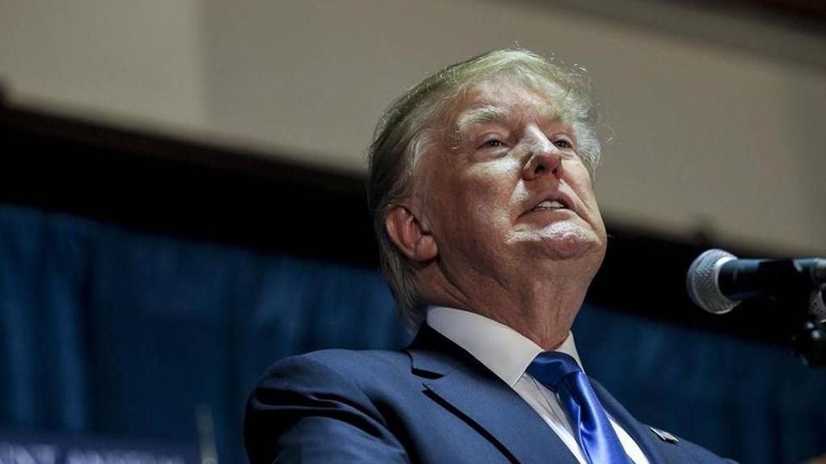 Republican presidential candidate Donald Trump speaks in Manchester, N.H.