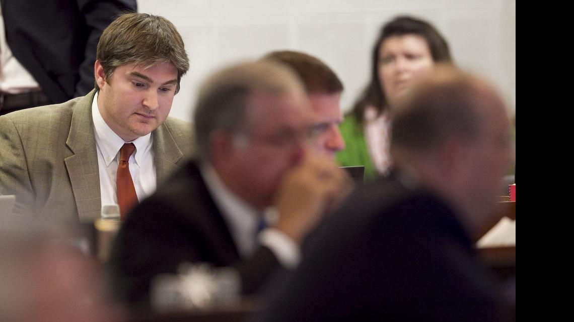 
Rep. Chris Millis, left, a Pender County Republican, won support from the House Appropriations Committee Wednesday for his bill to increase penalties for people who drive without a license and aren’t legally eligible for one. 
