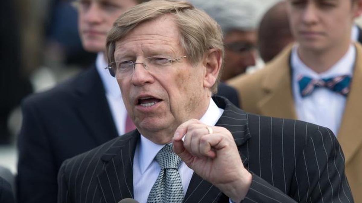 Attorney Ted Olson speaks to reporters after appearing before the U.S. Supreme Court, in Washington, March 26, 2013.