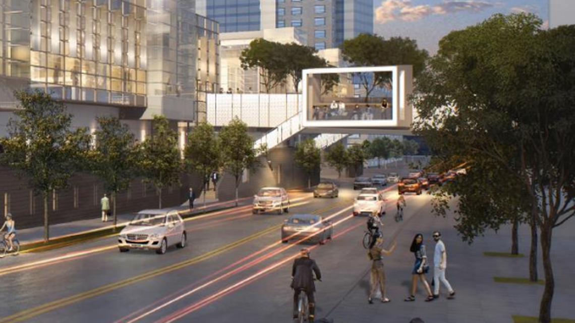 A proposed $110 million renovation of the Charlotte Convention Center would include a new pedestrian walkway adjacent to the Lynx Blue Line.