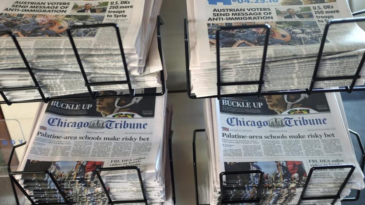 Press advocates say a pair of N.C. bills could hurt newspapers by siphoning revenues. In this 2016 file photo, USA Today, Chicago Tribune and other newspapers are displayed at Chicago's O'Hare International Airport, in Chicago.