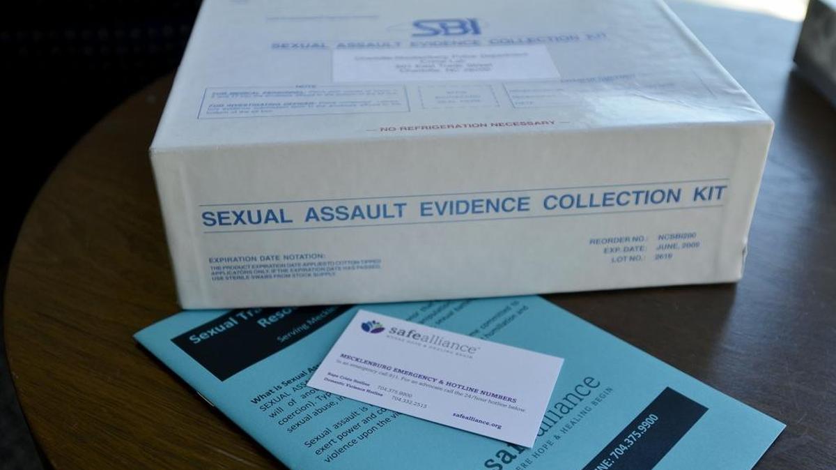 A North Carolina rape kit is shown in this file photo. 