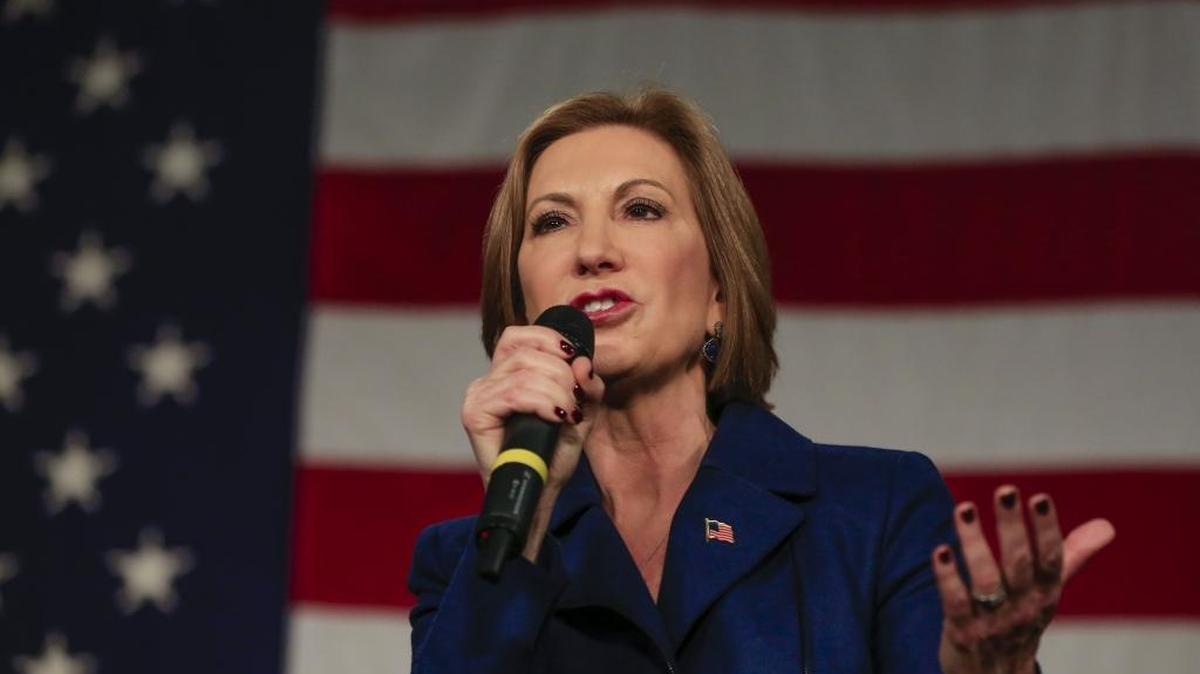 Republican presidential candidate Carly Fiorina speaks at the Iowa GOP's Growth and Opportunity Party at the Iowa state fair grounds in Des Moines, Iowa, Oct. 31, .
