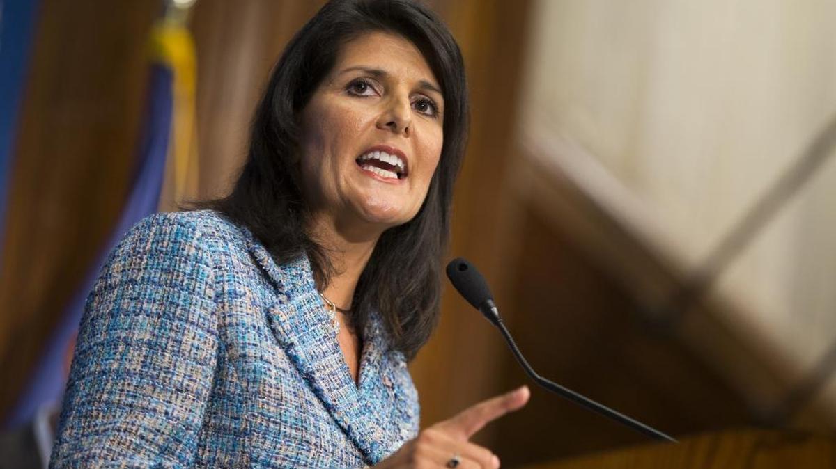 Gov. Nikki Haley, R- S.C., delivers a speech on "Lessons from the New South" during a luncheon at the National Press Club in September.