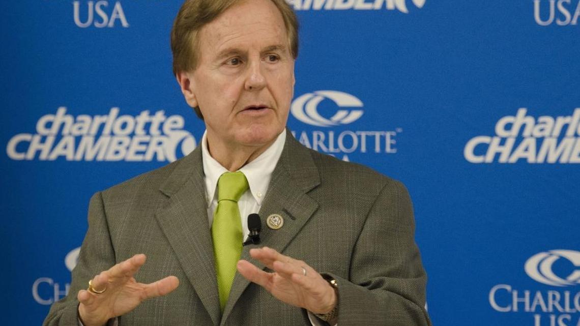 Rep. Robert Pittenger speaks at the Charlotte Chamber last July.