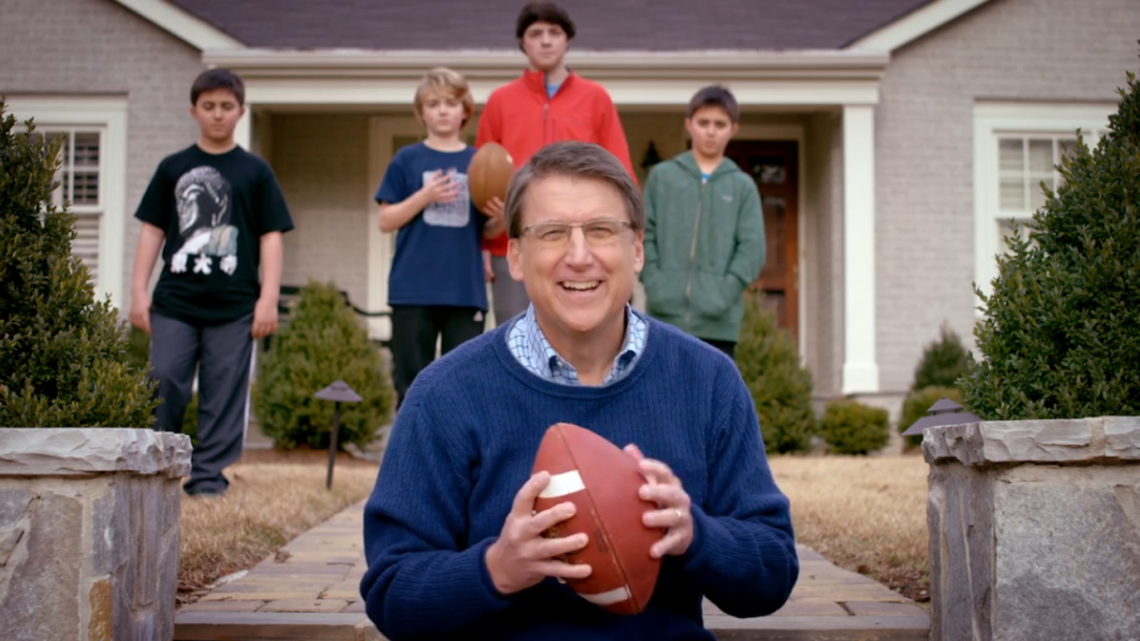 Gov. Pat McCrory jumped on the Carolina Panthers bandwagon in the first TV ad of his re-election campaign.