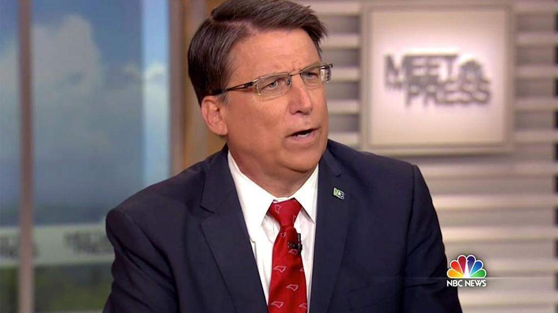 “We have to have more dialogue not threats,” NC Gov. Pat McCrory said Sunday on NBC's 'Meet the Press.'