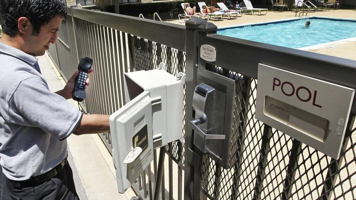 Mecklenburg County is the largest North Carolina county not inspecting all public swimming pools for health and safety violations before permitting facilities to open for the summer. A proposed amendment to state swimming pool rules and regulations would eliminate the 60-day window Mecklenburg County pools operate under without an inspection. In this photo, a health inspector in Fort Worth, Texas, inspects a hotel swimming pool.