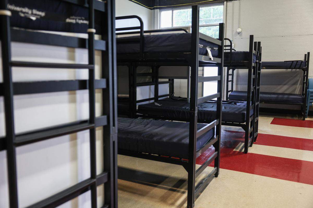 Empty beds await occupants at the Lucille Giles Center on Statesville Avenue in Charlotte, NC on Tuesday, April 29, 2025.
