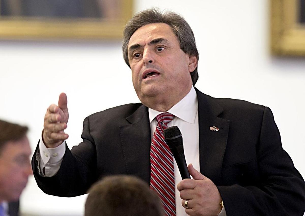 Former Sen. Bob Rucho speaks on the Senate floor in 2016.