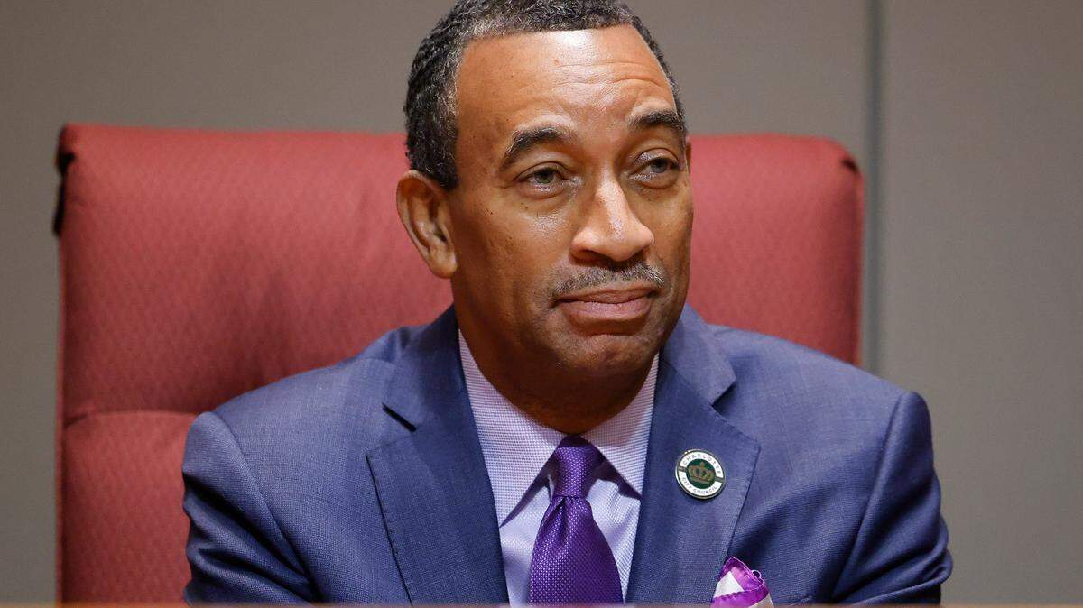 James “Smuggie” Mitchell, At-Large Charlotte City Council member at the Charlotte-Mecklenburg Government Center in Charlotte, N.C., Tuesday, Sept. 6, 2022.