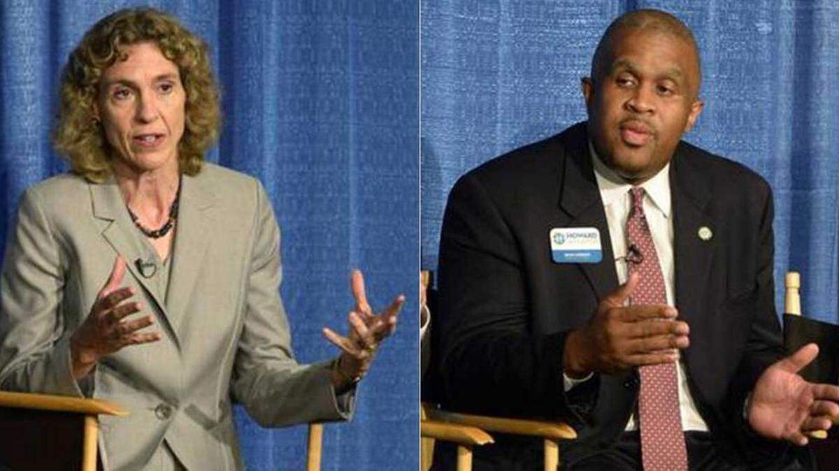 Democratic mayoral candidates Jennifer Roberts and David Howard