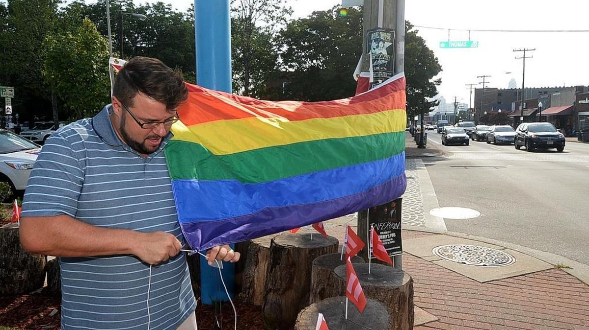Chad Sevearance-Turner, former president of the Charlotte LGBT Chamber of Commerice, celebrated last year the Supreme Court’s decision to allow gay marriage.