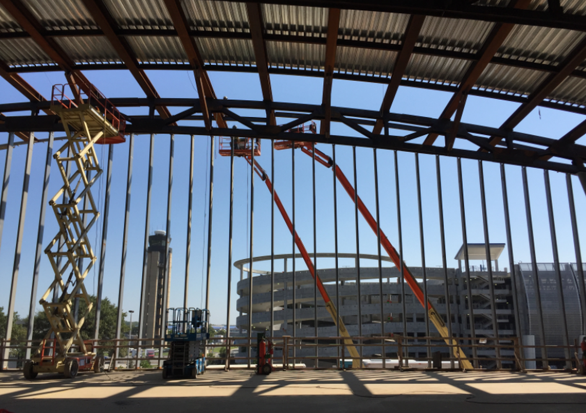 The airport is building a new nine-gate concourse that is scheduled to open in May.