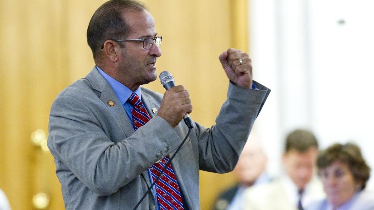 
Rep. Michael Speciale (Rep) speaks as the N.C. House debated a sales tax/economic development bill on August 19, 2014.
