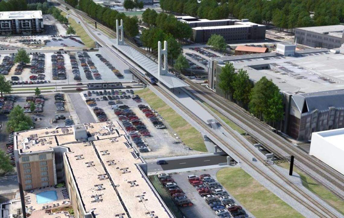 This is how CATS envisions the first phase of the new uptown train station. There would be a new platform and canopy, but no train station. That would be built later, across from the platform.