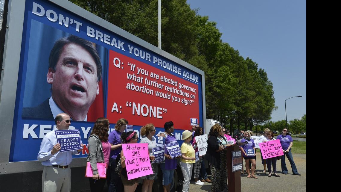 
Reia Chapman, with SisterSong, speaks at a news conference at Charlotte's Pearle Street Park, Monday, May 04, 2015. Planned Parenthood and NARAL, plus local medical professionals and concerned citizens, held the news conference to launch a statewide tour of a 20-foot billboard urging Gov. McCrory to veto any new abortion legislation.
