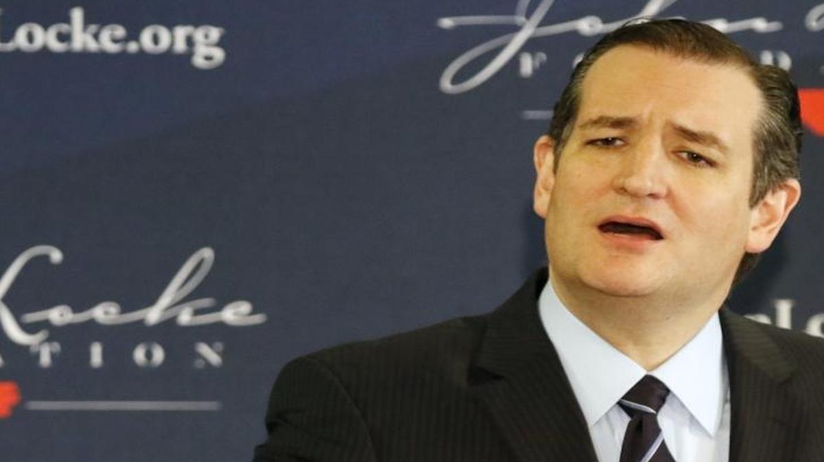 
US Senator Ted Cruz, R-Texas, speaks before a luncheon of the John Locke Foundation at the North Raleigh Hilton on April 13. 

