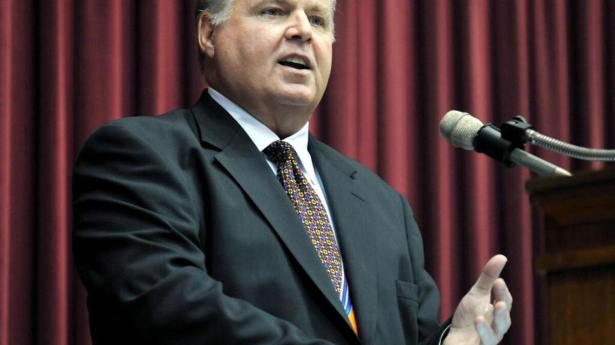 Rush Limbaugh in a May 14, 2012, file photo.