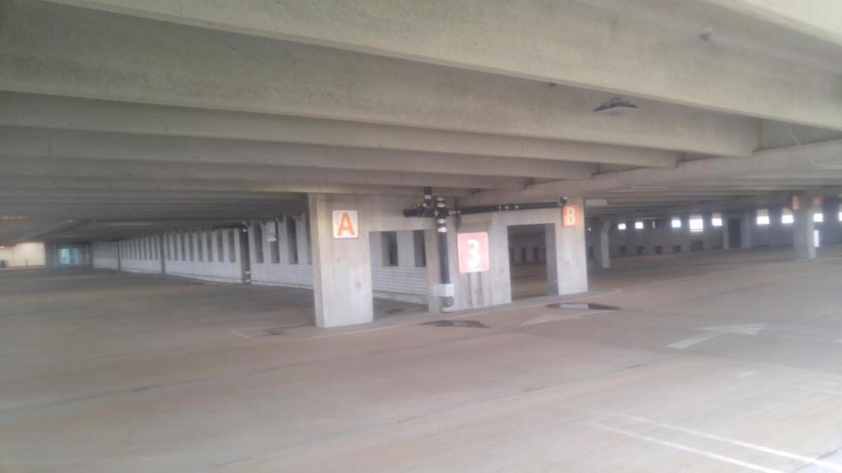 The parking deck at the University City Boulevard light-rail station was mostly empty earlier this week.
