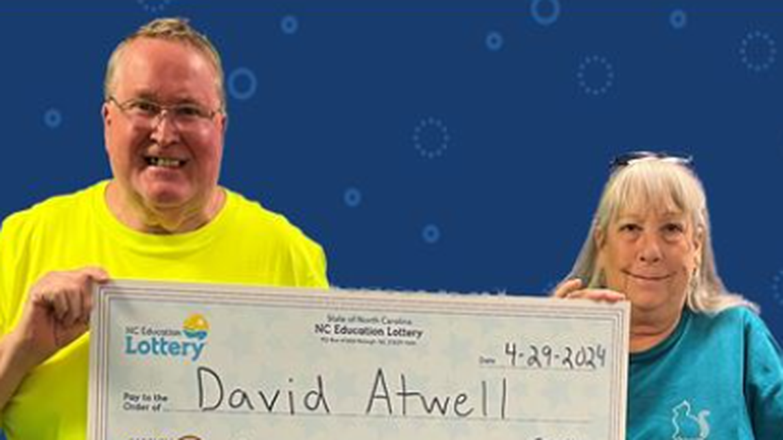 David Atwell, pictured with his wife, Cherie, started hollering after he hit the jackpot in North Carolina.
