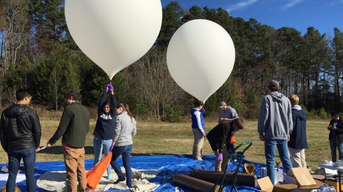 Duke University students launch high-altitude balloon