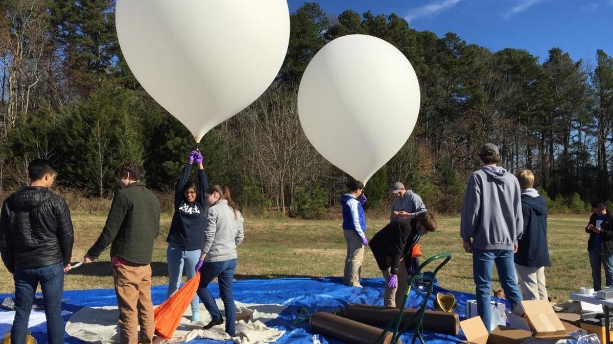 Engineering students in the Duke Balloon Project produced a high-altitude balloon that retrieved atmospheric data from the stratosphere.